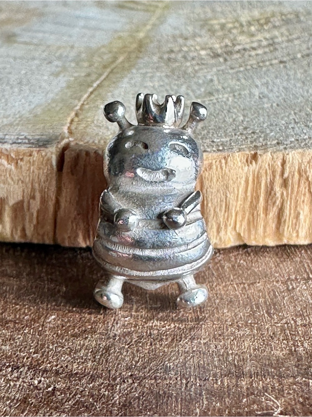 Retired Pandora Queen Bee Two-Tone Charm